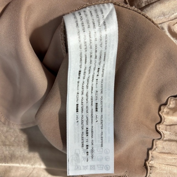 MNG Sz XL Gold Cargo Pants Satin Shiny Finish Slinky Pull On Elastic Waist NEW - Picture 11 of 11